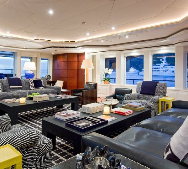 Premier Saloon Aft Aspect On Board Yacht DIAMOND A