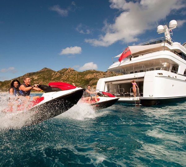 Jetski Skiing On Board Yacht DIAMOND A