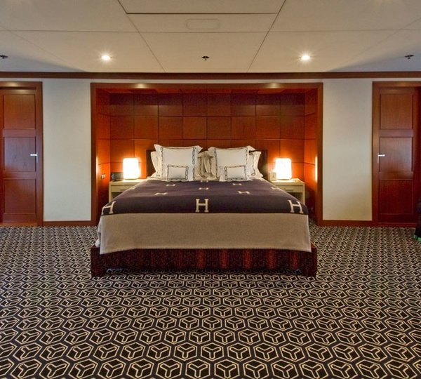With Full Beam: Yacht DIAMOND A's Main Master Cabin Photograph