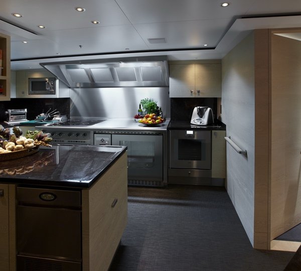 Ship's Galley Aboard Yacht TWIZZLE