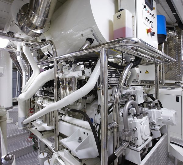 Engine Area On Board Yacht TWIZZLE