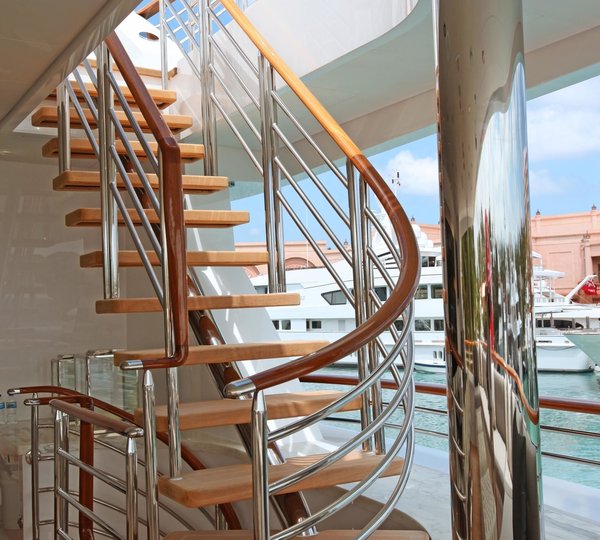 External Stairway Aboard Yacht CARPE DIEM
