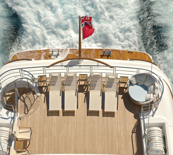 Above: Yacht HUNTRESS's Sun Deck Pictured