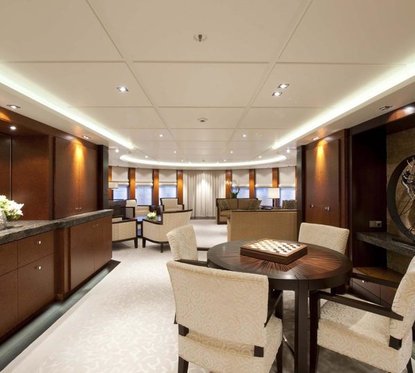 Premier Deck Saloon Viewing Aft On Yacht HUNTRESS
