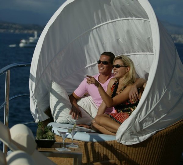 Fly-bridge Sitting On Board Yacht HUNTRESS