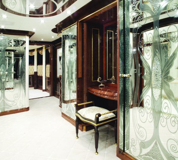 Main Master Cabin Dressing Centre On Yacht DIAMONDS ARE FOREVER