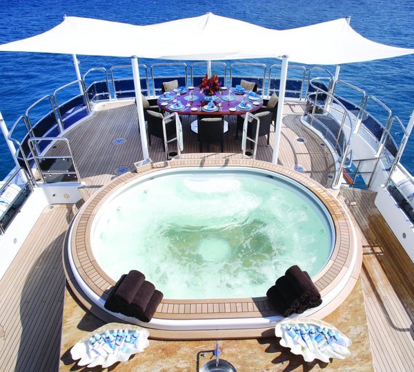 Jacuzzi Pool With Sun Deck Aboard Yacht DIAMONDS ARE FOREVER