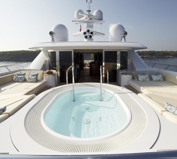 Jacuzzi Pool Upon The Sunshine Deck On Yacht LADY BRITT