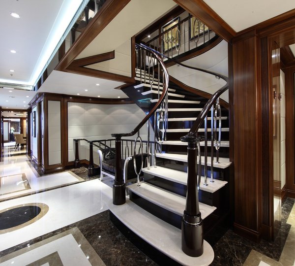 Stairway: Yacht SEANNA's Foyer Photograph