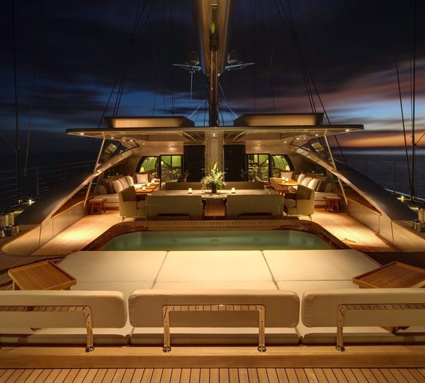Night Time: Yacht VERTIGO's Aft Deck Photograph