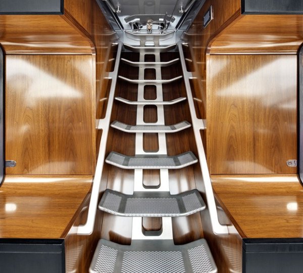 Helm Staircase On Yacht VERTIGO