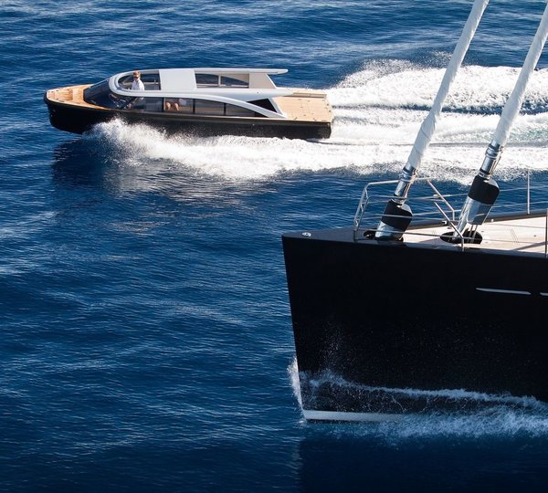 Ship's Tender Alongside: Yacht VERTIGO's Cruising Photograph