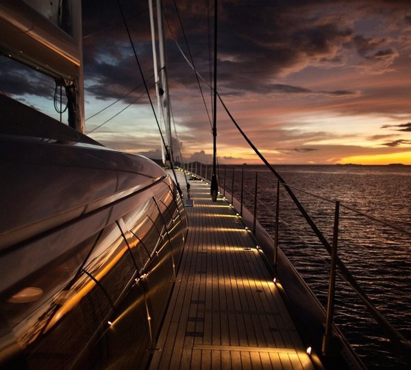 Evening: Yacht VERTIGO's Balcony Captured