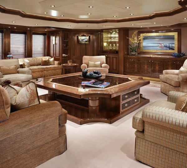 Furniture: Yacht LAUREL's Premier Saloon Captured