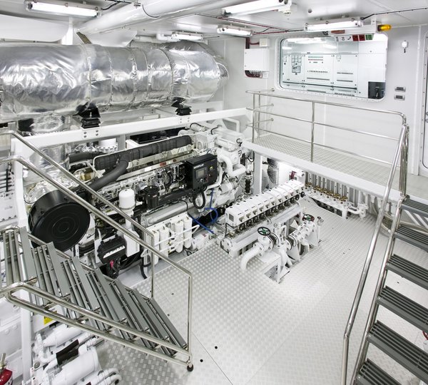 Engine Area On Board Yacht LAUREL