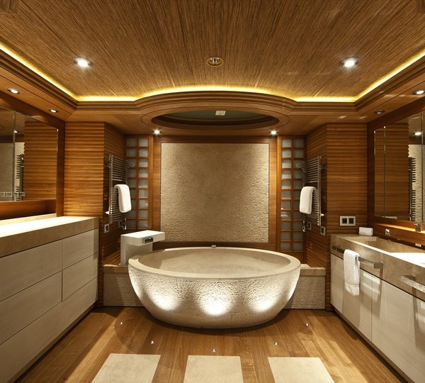 Main Master Bath On Board Yacht NAIA