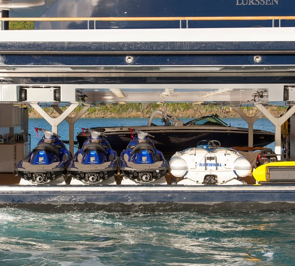 Ship's Tender Storage Aboard Yacht SOLANDGE