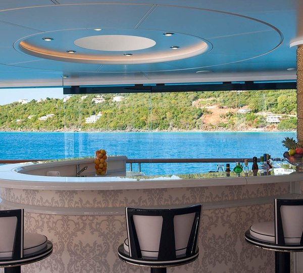 Drinks Bar Upon The External On Board Yacht SOLANDGE
