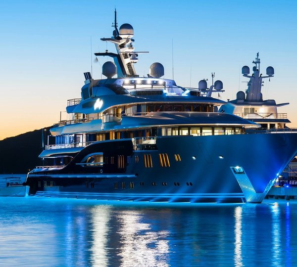 Berthed Evening On Yacht SOLANDGE