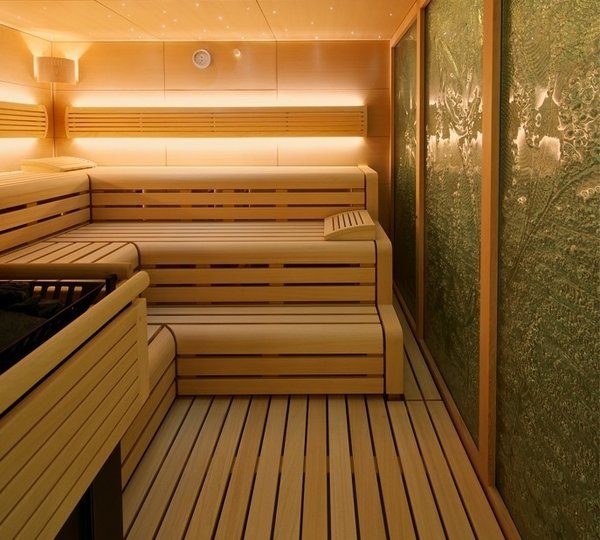 Steam Sauna Close Up Aboard Yacht SOLANDGE