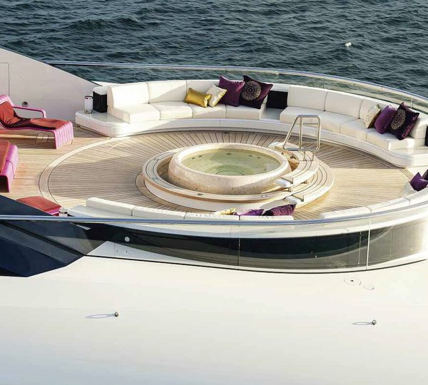 Jacuzzi Pool Upon The Aft Deck Aboard Yacht SOLANDGE