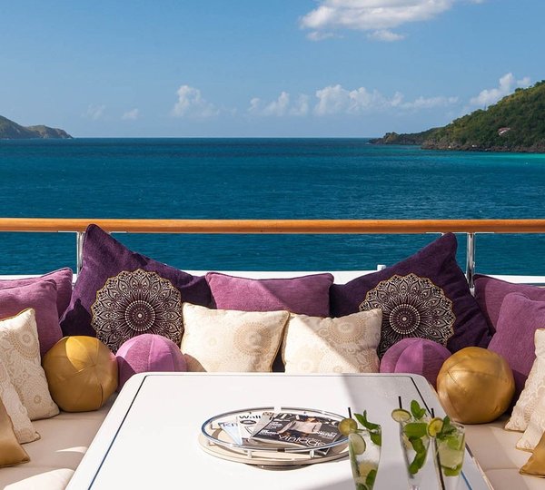 Sitting Upon The Sun Deck Aboard Yacht SOLANDGE