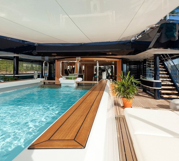 Swim Swimming Pool Aboard Yacht SOLANDGE