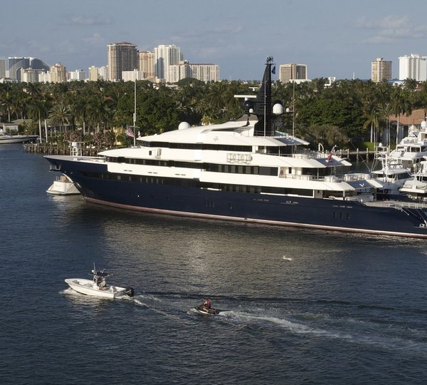 Profile Aspect Including Ship's Tender On Board Yacht SEVEN SEAS