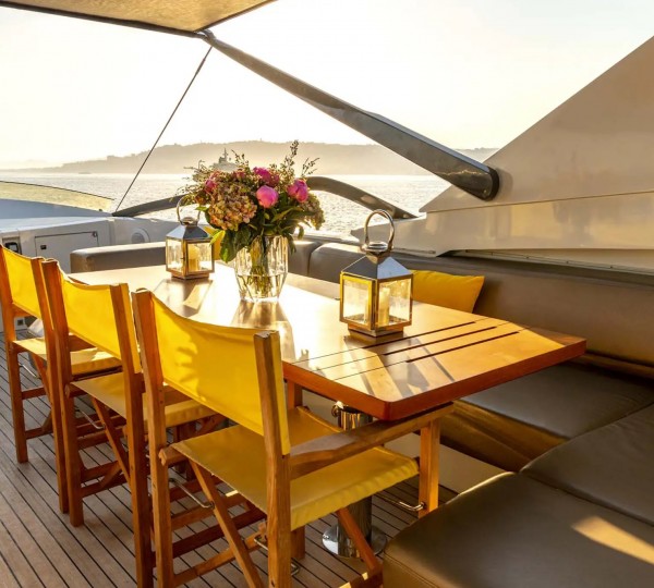 Dining On Flybride Deck