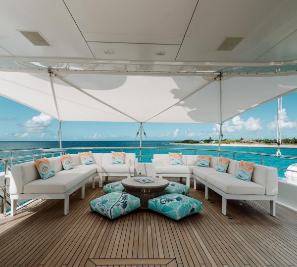 Aft Deck Seating Covered By Bimini