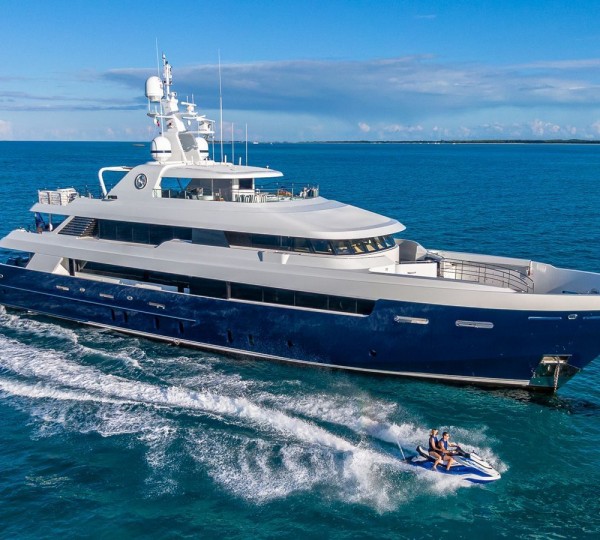 Superyacht PISCES Running With Jetski