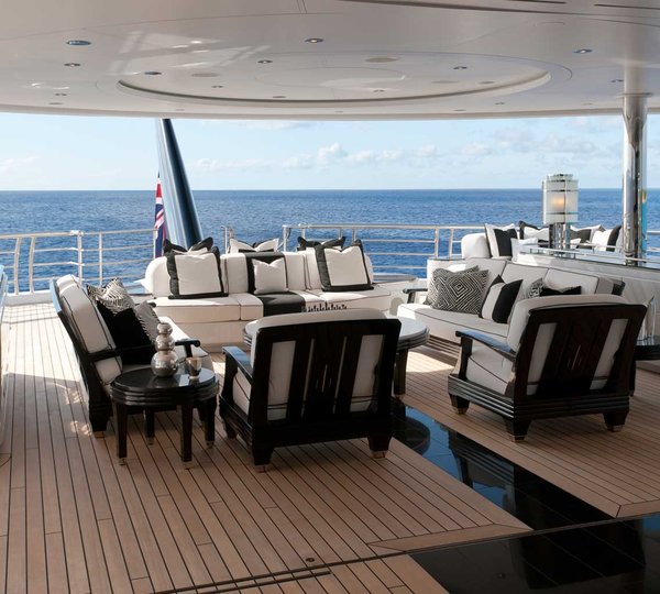 Aft Deck With Comfortable Chairs And Sofas