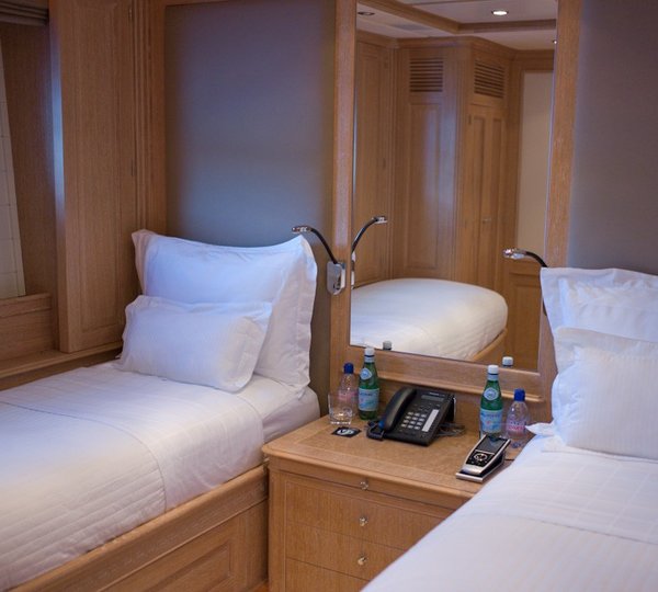 Twin Bed Cabin On Board Yacht AFRICAN QUEEN