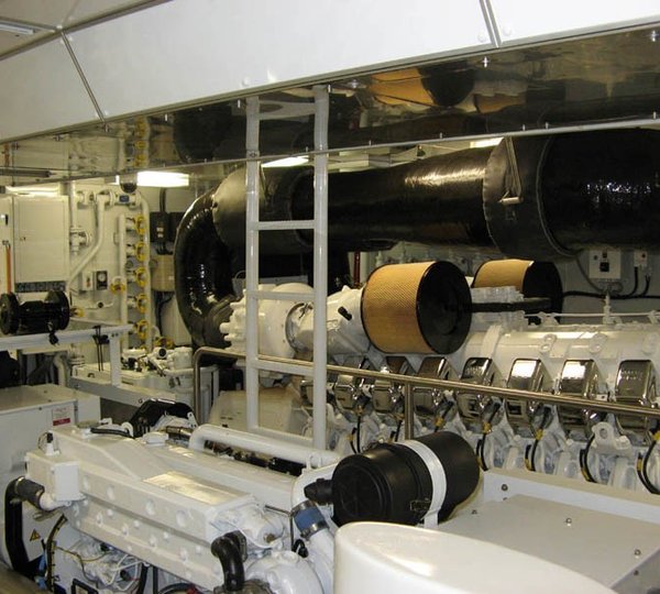 Engine Area On Board Yacht DRAGON