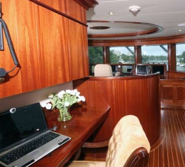 Profile Aspect: Yacht FAR FROM IT's Pilot House Pictured