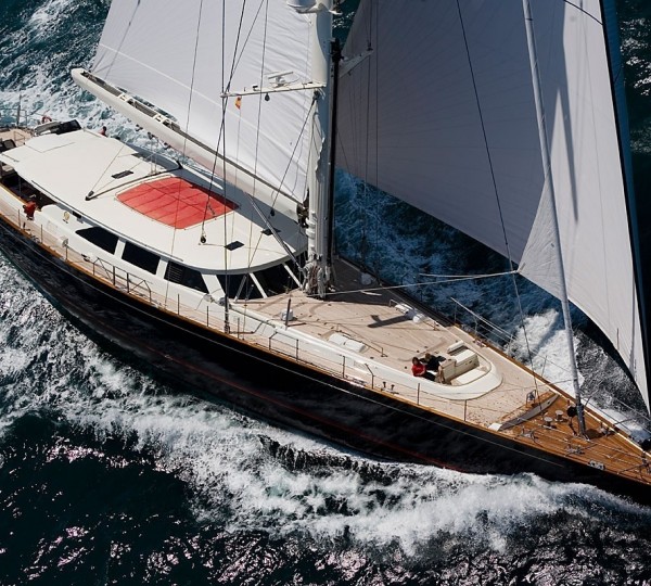 From Above Aspect On Board Yacht HERITAGE