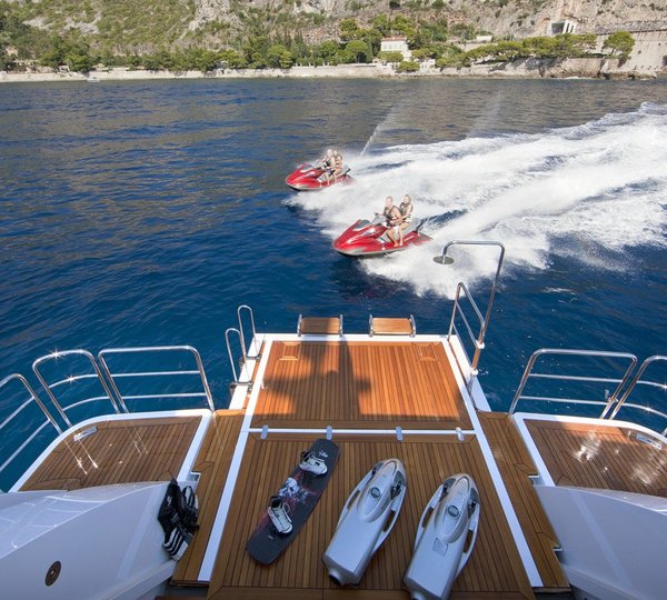 Swimming Deck With Toys On Board Yacht WILD ORCHID I