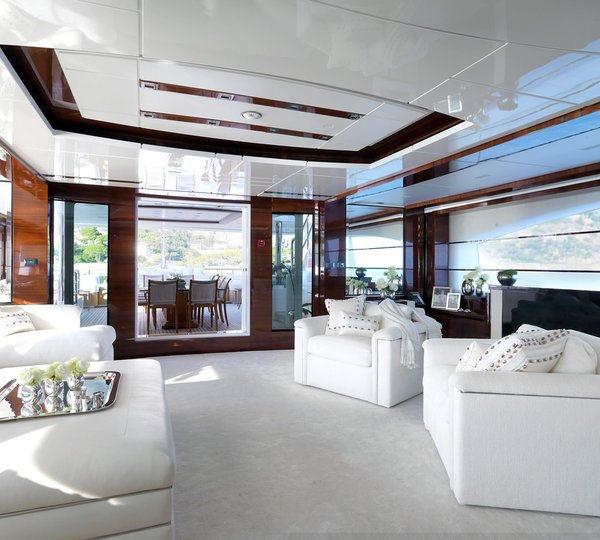 Premier Deck: Yacht WILD ORCHID I's Saloon Pictured