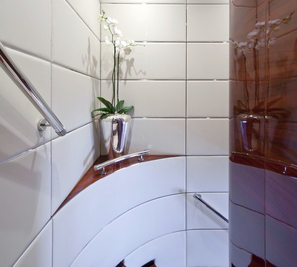 Stairway Close Up Aboard Yacht WILD ORCHID I