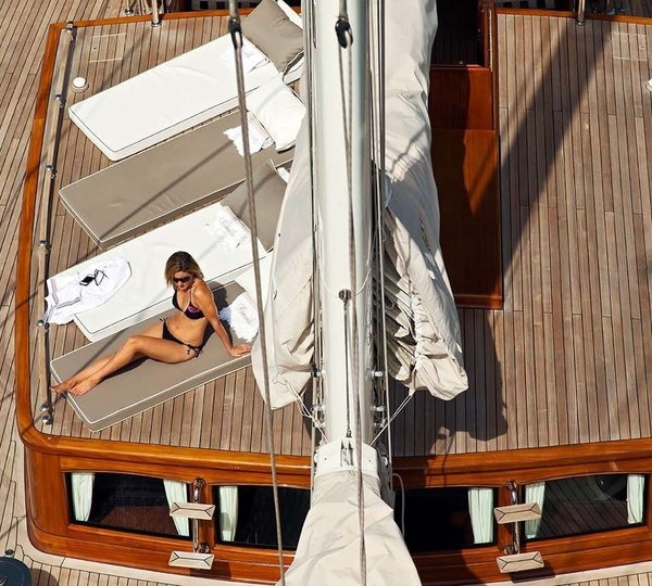 Sunshine Lounging: Yacht GWEILO's From Above Pictured