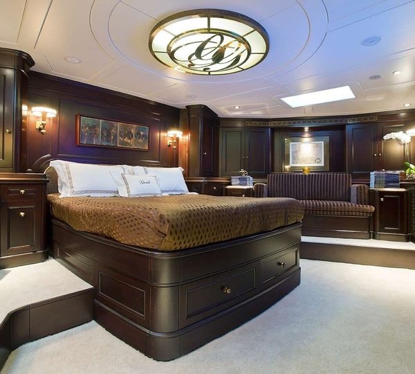 Lower: Yacht GWEILO's Main Master Cabin Pictured