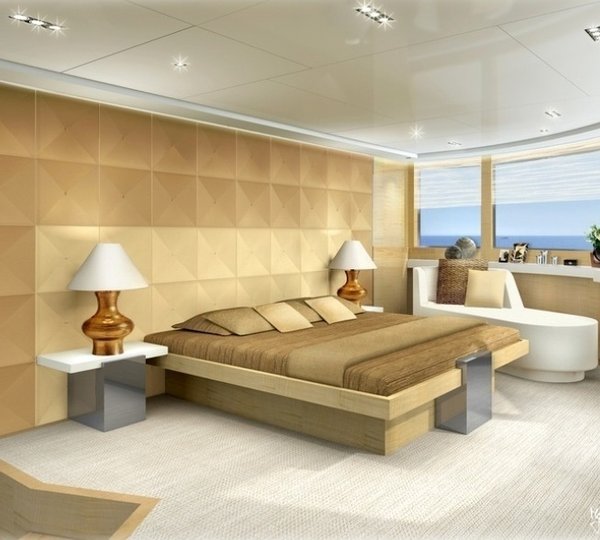 Guest's Cabin: Yacht LA PELLEGRINA's Artist Rendering Photograph