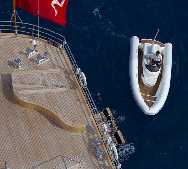 Ship's Tender Alongside Aboard Yacht LUNA