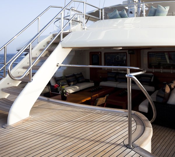Deck Stairway Aboard Yacht LUNA