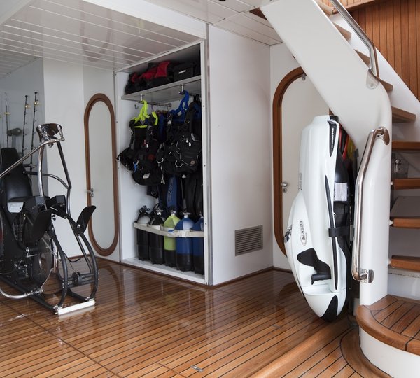 Water Sport Gear On Board Yacht LUNA