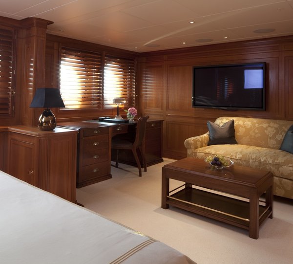 Sitting: Yacht LUNA's Main Master Cabin Pictured