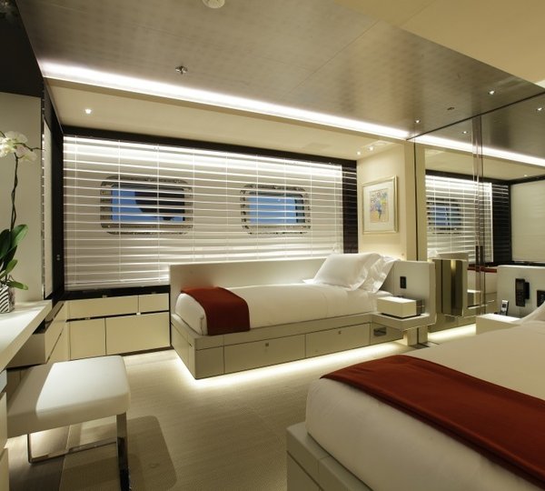 A Different Aspect Of A Twin Bed Stateroom On Board Yacht GRACE E