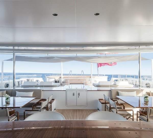Al Fresco Eating/dining Options With Spacious Jacuzzi Pool On Board Yacht GRACE E