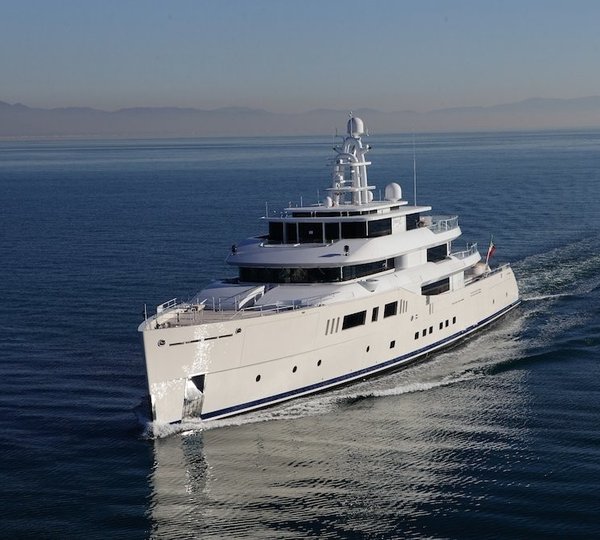 Ship's Bow Cruising Aboard Yacht GRACE E