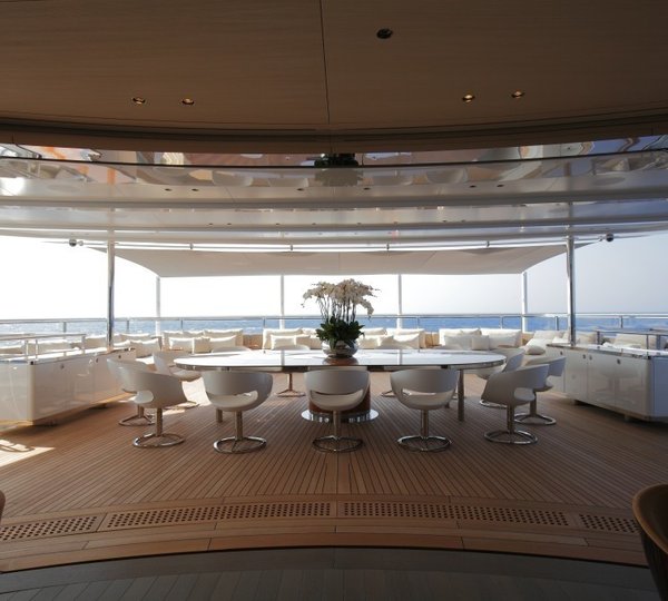 The Central Al Fresco Eating/dining Option Aboard Yacht GRACE E